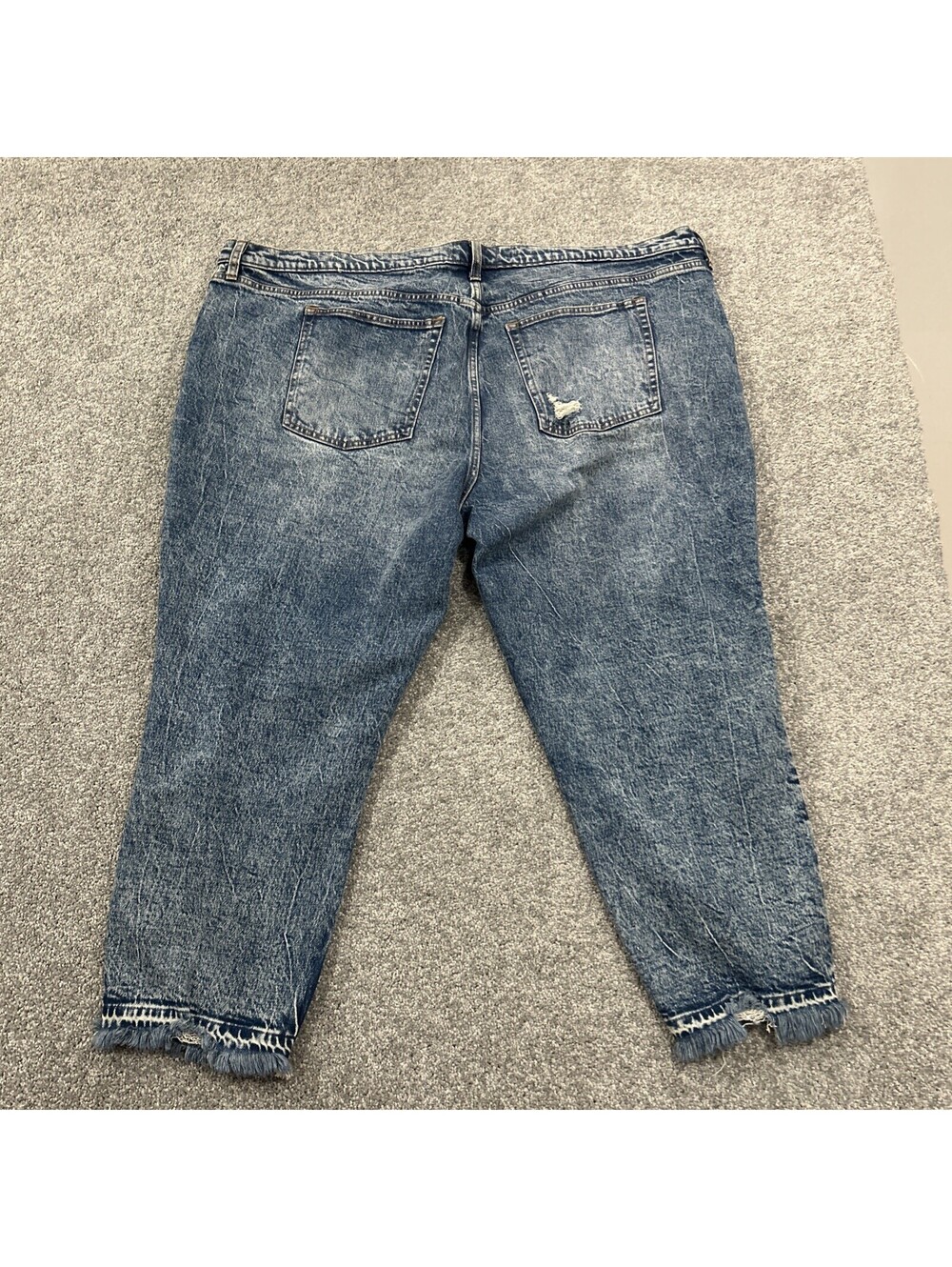 Distressed Jeans Womens Plus Size Cropped Straight Leg Abercrombie And Fitch - Picture 8 of 10